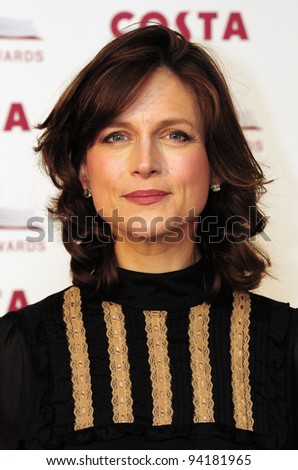 Katie Derham arriving for The 2012 Costa Book Awards at Quagliano\'s Restaurant in London on 24th Jan 2012 Pics by Simon Burchell / Featureflash