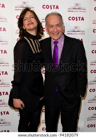 Katie Derham and Alastair Stewart arriving for The 2012 Costa Book Awards at Quagliano\'s Restaurant in London on 24th Jan 2012 Pics by Simon Burchell / Featureflash