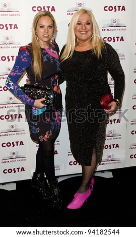 Vanessa and Allegra Feltz arriving for The 2012 Costa Book Awards at Quagliano\'s Restaurant in London on 24th Jan 2012 Pics by Simon Burchell / Featureflash
