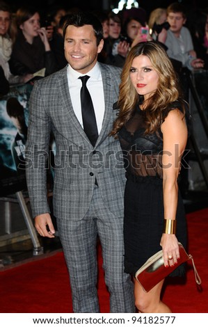 Mark Wright and Zoe Hardman arriving for the premiere of \