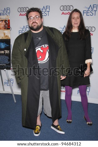 stock photo Kevin Smith wife Jennifer Schwalbach Smith at the AFI 