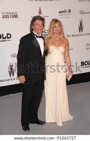 Goldie Hawn & Kurt Russell at amfAR\'s Cinema Against AIDS 2007 Gala at Le Moulin de Mougins restaurant just outside Cannes.  May 23, 2007  Cannes, France.  2007 Paul Smith / Featureflash