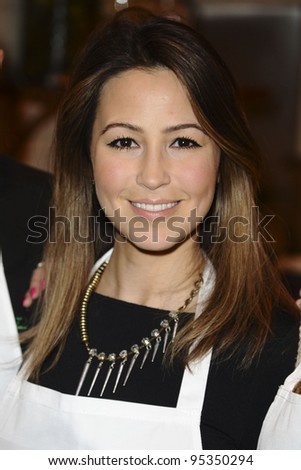 Rachel Stevens during the  EATT (Eat at the Table) photocall, The Golden Union Chip Shop,  London. 08/02/2012 Picture by: Steve Vas / Featureflash