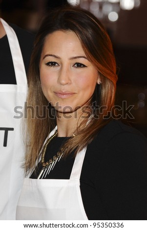 Rachel Stevens during the  EATT (Eat at the Table) photocall, The Golden Union Chip Shop,  London. 08/02/2012 Picture by: Steve Vas / Featureflash