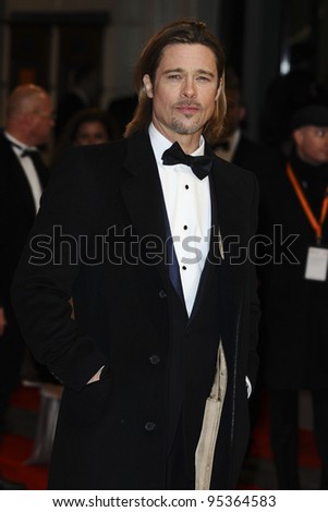 Brad Pitt arriving for the BAFTA Film Awards 2012 at the Royal Opera House, Covent Garden, London. 12/02/2012  Picture by: Steve Vas / Featureflash