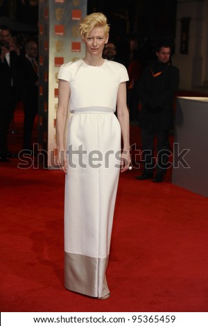 Tilda Swinton arriving for the BAFTA Film Awards 2012 at the Royal Opera House, Covent Garden, London. 12/02/2012  Picture by: Steve Vas / Featureflash