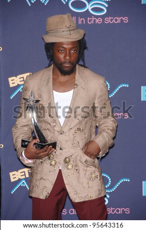 WILL.I.AM of the Black Eyed Peas at the 2006 BET Awards in Los Angeles.. June 27, 2006  Los Angeles, CA  2006 Paul Smith / Featureflash