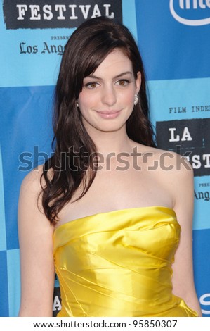 Actress ANNE HATHAWAY at the Los Angeles Film Festival premiere of her new movie \