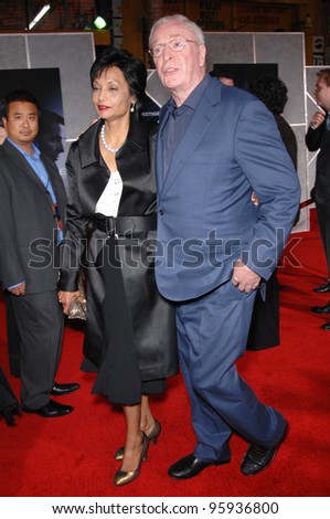 MICHAEL CAINE & wife SHAKIRA at the world premiere, in Hollywood, of his new movie \