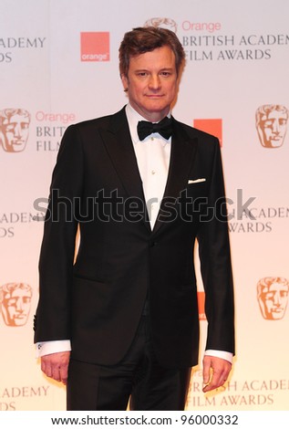 Colin Firth in The Winners Room at the 2012 BAFTA's, Royal Opera House Covent Garden, London. 12/02/2012 Picture by: Simon Burchell / Featureflash