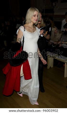 Peaches Geldof at Temperley, on day two of London Fashion Week, 18/02/2012 Picture by: Simon Burchell / Featureflash