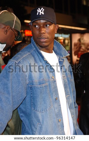 Singer TYRESE at the world premiere, in Hollywood, of Get Rich or Die Tryin\'. November 2, 2005  Los Angeles, CA.  2005 Paul Smith / Featureflash