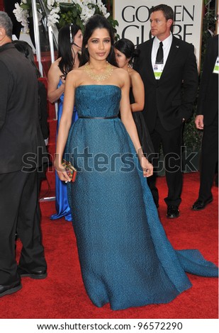 Freida Pinto at the 69th Golden Globe Awards at the Beverly Hilton Hotel. January 15, 2012  Beverly Hills, CA Picture: Paul Smith / Featureflash