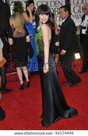 Zooey Deschanel at the 69th Golden Globe Awards at the Beverly Hilton Hotel. January 15, 2012  Beverly Hills, CA Picture: Paul Smith / Featureflash