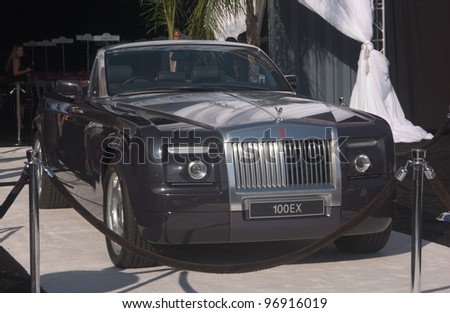 million one-of-a-kind Rolls Royce 100EX Convertible at charity event at Santa Monica Airport for The Robb Report\'s Best of the Best: Los Angeles. August 28, 2004