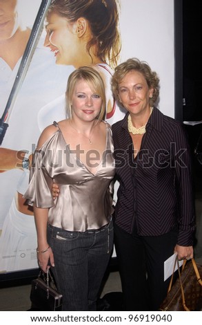 Actress MELISSA JOAN HART & mother at the world premiere, in Beverly Hills, of the new tennis romantic comedy Wimbledon. September 13, 2004