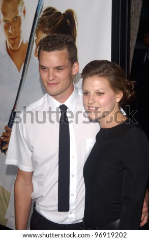 Actor AUSTIN NICHOLS & girlfriend at the world premiere, in Beverly Hills, of his new movie romantic tennis comedy Wimbledon. September 13, 2004