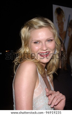 Actress KIRSTEN DUNST at the world premiere, in Beverly Hills, of her new movie, tennis romantic comedy, Wimbledon. September 13, 2004