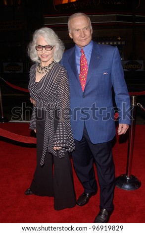 Former astronaut EDWIN BUZZ ALDRIN & wife at the world premiere, at Grauman\'s Chinese Theatre Hollywood, of Sky Captain and the World of Tomorrow. September 14, 2004