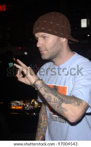 Musician FRED DURST at the Los Angeles premiere of Team America: World Police. October 11, 2004