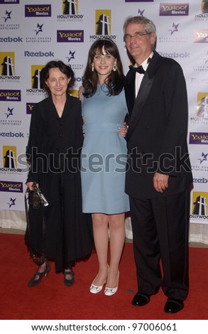 Actress ZOEY DESCHANEL & parents at the 8th Annual Hollywood Film Festival\'s Hollywood Awards at the Beverly Hills Hilton. October 18, 2004