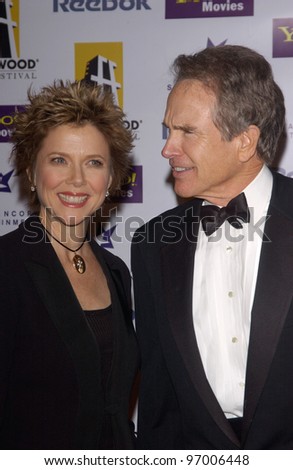Actor WARREN BEATTY & wife actress ANNETTE BENING at the 8th Annual Hollywood Film Festival\'s Hollywood Awards at the Beverly Hills Hilton. She won the award for Actress of the Year. October 18, 2004