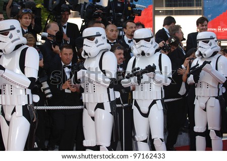 Star Wars stormtroopers at the gala premiere of Star Wars - Revenge of the Sith - at the 58th Annual Film Festival de Cannes. May 15, 2005 Cannes, France.  2005 Paul Smith / Featureflash