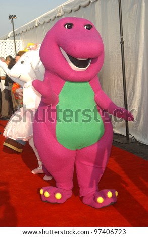 BARNEY at the 10th Anniversary Dream Hallowe\'en Gala at Santa Monica Airport, CA. The event raised money for Children Addected by AIDS Foundation. October 25, 2003  Paul Smith / Featureflash