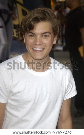 Actor EMILE HIRSCH at the world premiere of Lara Croft Tomb Raider: The Cradle of Life, at Grauman's Chinese Theatre, Hollywood. July 21, 2003  Paul Smith / Featureflash