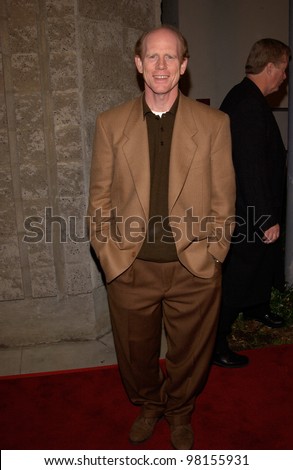 Director RON HOWARD at the world premiere, in Beverly Hills, of his new movie A Beautiful Mind. 13DEC2001.  Paul Smith/Featureflash