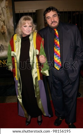 Actor JOHN RHYS-DAVIES & wife at the Los Angeles premiere of his new movie The Lord of the Rings: The Fellowship of the Ring. 16DEC2001  Paul Smith/Featureflash