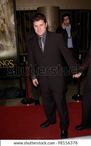 Actor SEAN ASTIN at the Los Angeles premiere of his new movie The Lord of the Rings: The Fellowship of the Ring. 16DEC2001  Paul Smith/Featureflash
