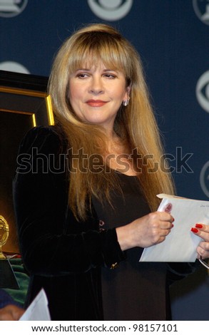 Singer STEVIE NICKS at the nominations announcement, in Beverly Hills, for the 44th Annual GRAMMY Awards.  Paul Smith/Featureflash