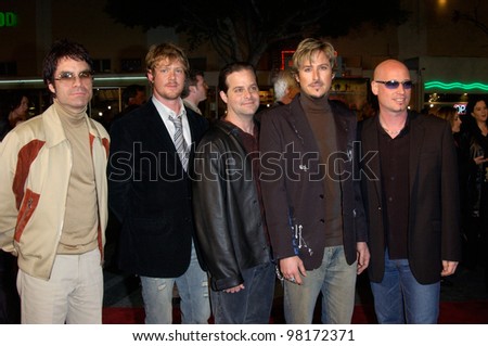 Pop group TRAIN at the world premiere, in Los Angeles,  of We Were Soldiers. 25FEB2002.  Paul Smith/Featureflash