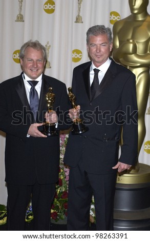 Art Direction winners JOHN MYHRE (left) & GORD SIM at the 75th Annual Academy Awards at the Kodak Theatre, Hollywood. March 23, 2003