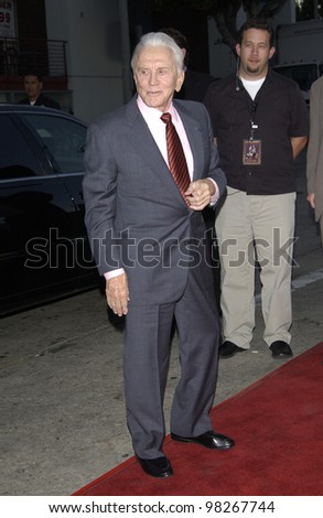 Actor KIRK DOUGLAS at the Los Angeles premiere of his movie It Runs In The Family. April 7, 2003