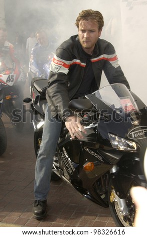 Actor EWAN McGREGOR at photocall at the Cannes Film Festival for his new documentary movie Faster, which follows the action on the MOTO Grand Prix circuit. 16MAY2003
