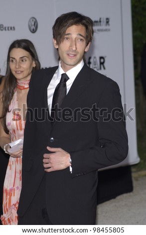 Actor ADRIEN BRODY at Le Moulin de Mougins restaurant for amfAR\'s Cinema Against AIDS 2003 Gala. 22MAY2003