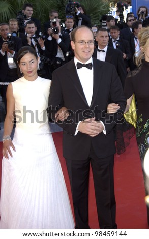 PRINCE ALBERT of MONACO & dates at the opening gala ceremony of the 56th Annual Cannes Film Festival. The opening movie was Fanfan la Tulipe. 14MAY2003.   Paul Smith / Featureflash