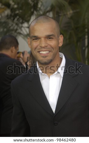 Actor AMAURY NOLASCO & date at the world premiere of his new movie 2 Fast 2 Furious at the Universal Amphitheatre, Hollywood. June 3, 2003