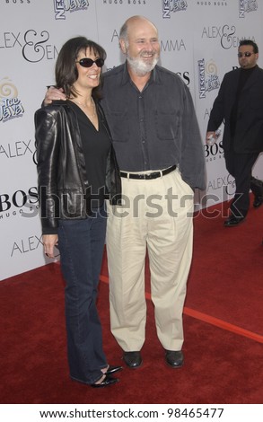 Director ROB REINER & wife at the world premiere, in Hollywood, of his new movie Alex & Emma. June 16, 2003