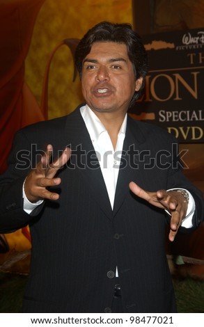 Actor GEORGE LOPEZ & family at the Hollywood premiere for The Lion King Special Edition DVD. Oct 3, 2003  Paul Smith / Featureflash