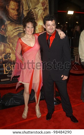ANDY SERKIS & wife at the USA premiere of his new movie The Lord of the Rings: The Return of the King, in Los Angeles. December 3, 2003  Paul Smith / Featureflash