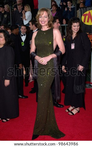 The West Wing star ALISON JANNEY, winner of the Best Female TV Actor award, at the 7th Annual Screen Actors Guild Awards in Los Angeles. 11MAR2001.    Paul Smith/Featureflash