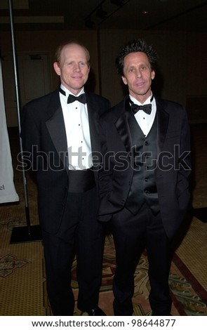 Director RON HOWARD & producer partner BRIAN GRAZER at the Producers Guild of America\'s 12th Annual Golden Laurel Awards in Los Angeles. 03MAR2001.    Paul Smith/Featureflash