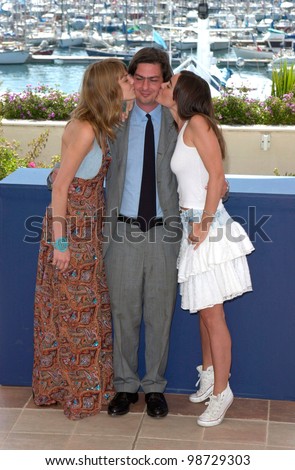 Director ROMAN COPPOLA with actresses ANGELA LINDVALL (left) & ELODIE BOUCHEZ at the Cannes Film Festival to promote their new movie CQ. 12MAY2001   Paul Smith/Featureflash