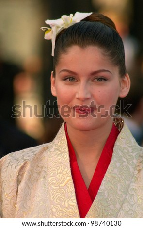 Supermodel LAETITIA CASTA at the premiere of Moulin Rouge which opened the 54th Cannes Film Festival. 09MAY2001   Paul Smith/Featureflash