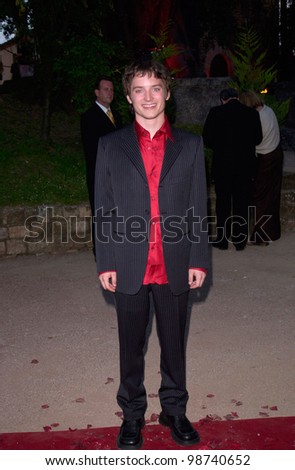 Actor ELIJAH WOOD at party in Cannes to promote his new movie The Lord of the Rings. The party was held in the medieval Chateau de Castellaras in Mougins. 13MAY2001.   Paul Smith/Featureflash