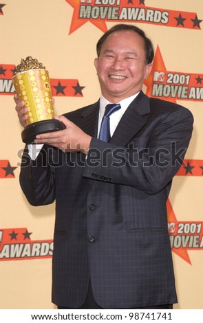 Director JOHN WOO at the MTV Movie Awards in Los Angeles.  His movie Mission Impossible 2 won the Best Action Sequence award. 02JUN2001.