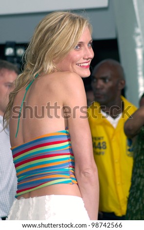 Actress CAMERON DIAZ at the MTV Movie Awards in Los Angeles. She won the award for Best Dance Sequence for Charlie's Angels. 02JUN2001.